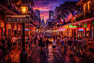 Bourbon Street New Orleans Wall Art Poster| Landscape