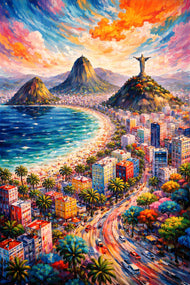 Christ the Redeemer Over Rio – Brazil Coastal City Skyline Art