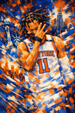 Crown of the Garden - Jalen Brunson New York Knicks NBA Abstract Wall Art