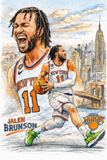 The Manhattan Maestro - Jalen Brunson New York Knicks Sketch Style Art