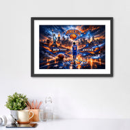 Guardian of New York – Jalen Brunson New York Knicks Skyline Basketball Art