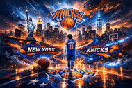 Guardian of New York – Jalen Brunson New York Knicks Skyline Basketball Art