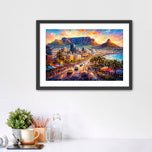 Table Mountain Majesty: Vibrant Cape Town Coastal Skyline Wall Art
