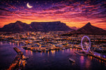 Cape Town South Africa Twilight Wall Art Poster | Landscape