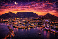 Cape Town South Africa Twilight Wall Art Poster | Landscape