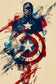 Captain America in Splattered Valor Wall Art Poster | Portrait