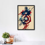 Captain America in Splattered Valor Wall Art Poster | Portrait