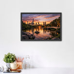 Central Park Lake Sunset Wall Art Poster | Landscape