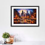 Golden Hour in Chicago – Skyline and River Lights Wall Art