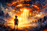Witness to the Unknown – Close Encounters of the Third Kind Abstract Wall Art