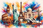 Monuments of Civilization – Wonders Across the Globe Wall Art