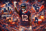 Space City Rising – Nico Collins Houston Texans NFL Wall Art