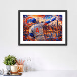Windy City Fire – Pete Crow-Armstrong Chicago Cubs Skyline Wall Art