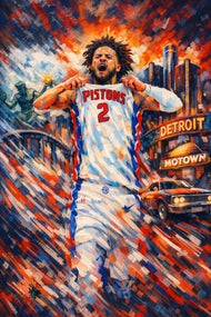 Motor City Rising – Cade Cunningham Detroit Pistons City NBA Wall Art