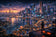 Cyberpunk Night City Megalopolis Video Game Wall Art Poster | Landscape