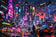 Cyberpunk Night City Video Game Wall Art Poster | Landscape