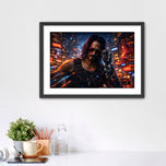 Night City Legend – Cyberpunk Johnny Silverhand Wall Art