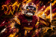 Jayden Daniels Washington Commanders Wall Art Poster | Landscape