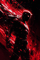 Daredevil Crimson Shadow Wall Art Poster | Portrait