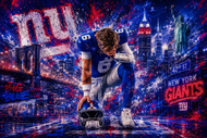Jaxson Dart New York Giants NYC Wall Art Poster | Landscape