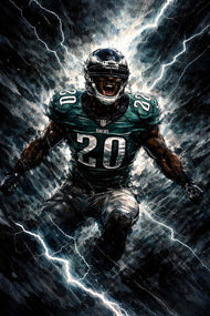 Electric Midnight – Philadelphia Eagles Brian Dawkins Lightning Wall Art