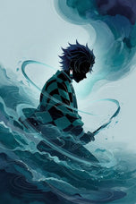 Tanjiro Kamado Water Breathing Anime Wall Art Poster | Portrait