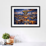 Gold Over the Rockies – Denver Nuggets Skyline Wall Art