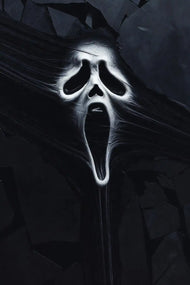 Scream in a Fractured Horror Flow Wall Art Poster | Portrait
