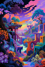 Fantasy Dreamworld Hallucination Abstract Wall Art Poster | Portrait
