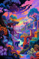 Fantasy Dreamworld Hallucination Abstract Wall Art Poster | Portrait