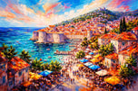 Adriatic Jewel - Dubrovnik Croatia Abstract Wall Art