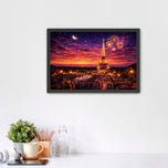 Eiffel Tower Paris Sunset Glow Wall Art Poster | Landscape
