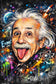 The Mind That Bent the Universe – Albert Einstein Paint Splatter Wall Art