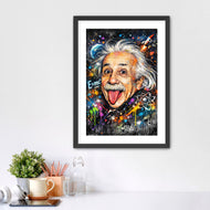 The Mind That Bent the Universe – Albert Einstein Paint Splatter Wall Art