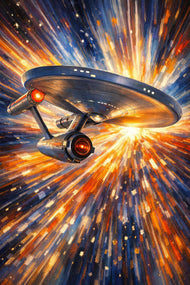Voyage Beyond the Stars – USS Enterprise Star Trek Abstract Wall Art