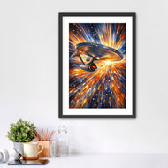 Voyage Beyond the Stars – USS Enterprise Star Trek Abstract Wall Art