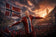 Erling Haaland Norway Sunset World Cup Wall Art Poster | Landscape