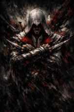 Shadow of the Brotherhood - Ezio Assassin's Creed Abstract Wall Art