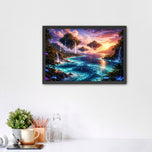 Floating Islands Celestial Waterfalls Wall Art Poster | Landscape