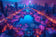 Cyberpunk Central Park in a Futuristic Dream Wall Art Poster  | Landscape