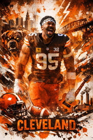 Dawg Pound Fury - Myles Garrett Cleveland Browns NFL Wall Art