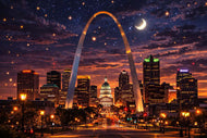 St. Louis Gateway Arch Twilight Wall Art Poster | Landscape