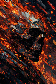 Ghost Rider Flaming Skull Wall Art Poster | Portrait