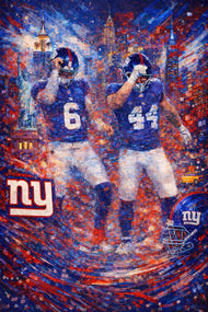 Big Blue Brotherhood - Jaxson Dart x Cam Skattebo NY Giants NFL Wall Art