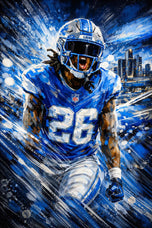 Motor City Flash - Jahmyr Gibbs Detroit Lions NFL Wall Art