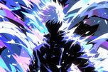 Gojo Jujutsu Kaisen Infinite Sorcerer Abstract Wall Art Poster | Landscape