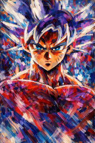 Saiyan Beyond Limits - Goku x Master Ultra Instinct Dragon Ball Abstract Art