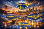 San Francisco Bay Area x Golden State Warriors Wall Art Poster  | Landscape