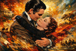 Love Beneath the Burning Sky - Gone With the Wind Cinematic Wall Art