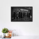 Horror Icons in the Great Depression Breadline Wall Art Poster | Landscape